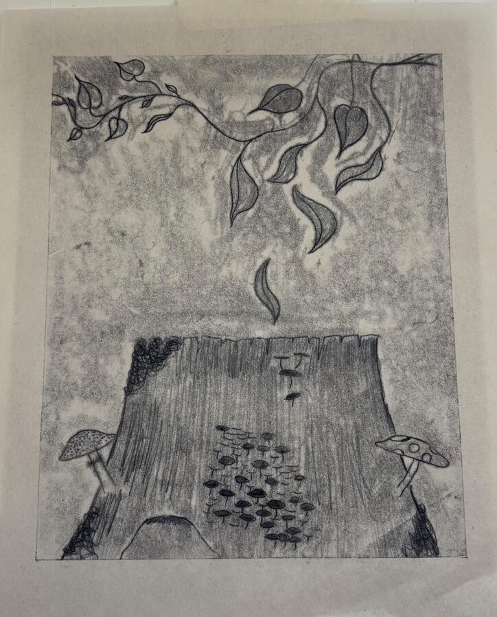 from the ground up, 2025, thai kozo, ink, 12x9